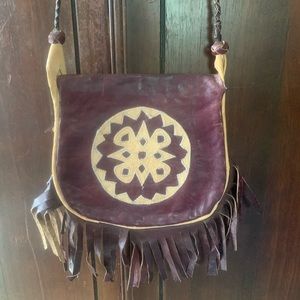 Hand stitched African leather purse